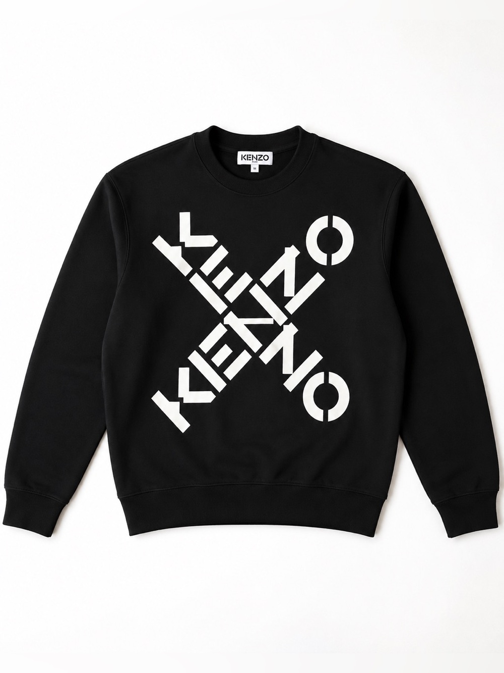 KENZO Sport Black Logo Sweatshirt Size M New With Tags MSRP $630